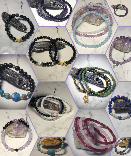 Custom Sacred Circle Gemstone Bracelets