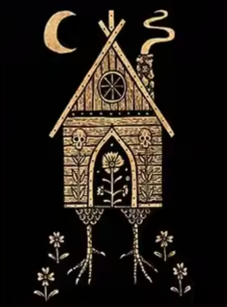 Baba Yaga Witch Hut Wall Art Canvas