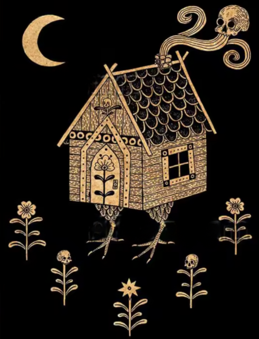 Baba Yaga Witch Hut Wall Art Canvas