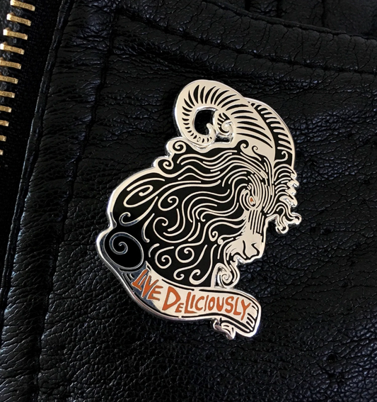 'Live Deliciously' -enamel pin