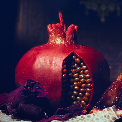 Pomegranate Beeswax Ritual Candle -Fruit for the Dead