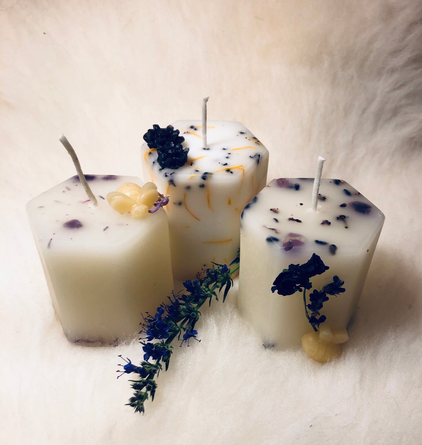 White Herbal Intention Candles